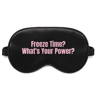 Freeze Time Sleep Mask: Pink Text Design for Photographers