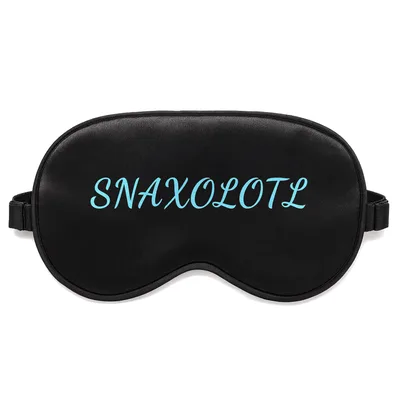 Axolotl Snacks Sleep Mask: Playful Snaxolotl Text Design for Lovers