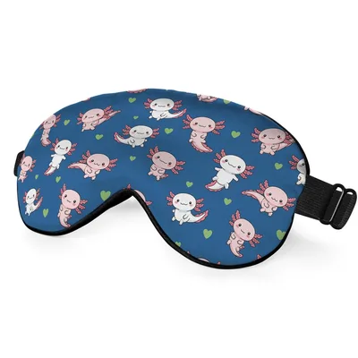 Cute Axolotls with Hearts Sleep Mask for Sweet Dreams