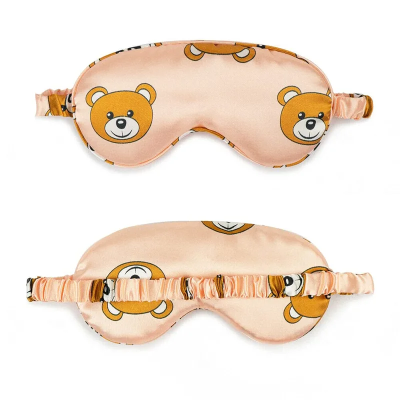 Bear Face Sleep Mask Set of 2: Cute Brown Bear Print