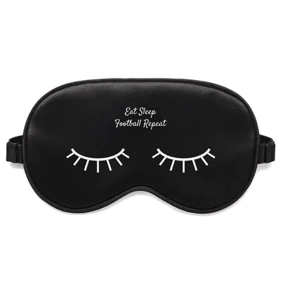 Football Fan Sleep Mask: Eat Sleep Football Repeat Design