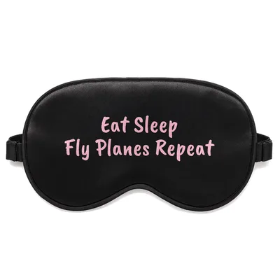 Pilot Life Sleep Mask: Eat Sleep Fly Planes Repeat Design