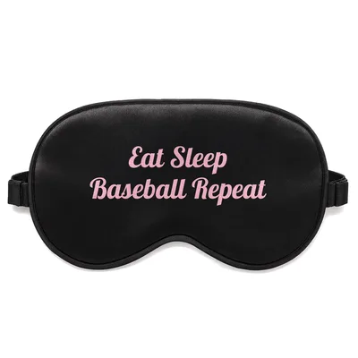 Eat Sleep Baseball Sleep Mask: Pink Script for Fans