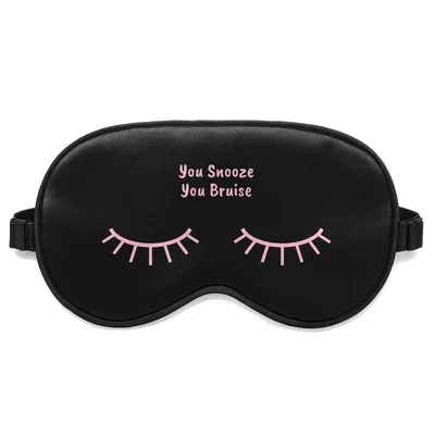 Snooze You Bruise Sleep Mask with Pink Eyelash Art
