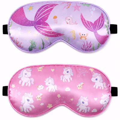 Mermaid Tail Eye Mask Set of 2: Underwater and Unicorn Sleep Masks
