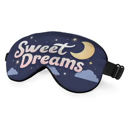Sweet Dreams Night Sky Sleep Mask with Moon and Stars Design