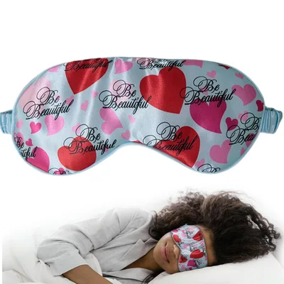 Be Beautiful Hearts Pattern Sleep Mask - Red and Pink Heart Design