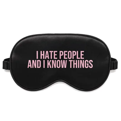 Hate People Sleep Mask: Bold Pink Text Design for Introverts