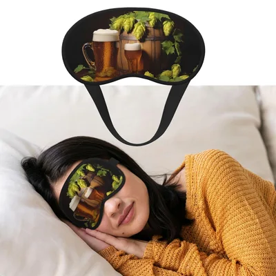 Beer Hops Mugs Sleep Mask for Craft Beer Lovers