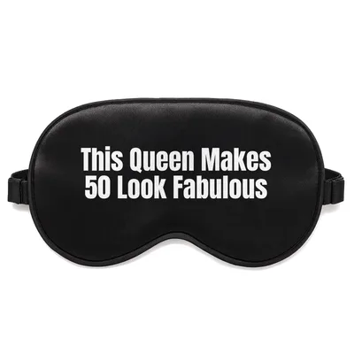 50th Birthday Queen Sleep Mask - Bold White Text Design