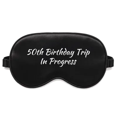 50th Birthday Trip Sleep Mask for the Half-Mile Marker Celebration