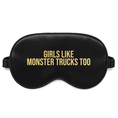 Monster Truck Lover Sleep Mask: Bold Text Design for Fans