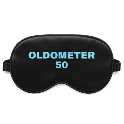 Oldometer 50 Sleep Mask: Bright Blue 50th Birthday Design