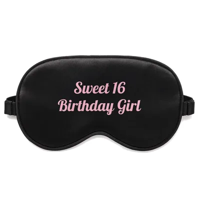 Cute Pink Black Sweet Sleep Mask for the Sweet 16 Birthday Girl