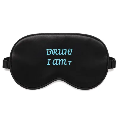 7 Year Old Birthday Sleep Mask with Light Blue Text