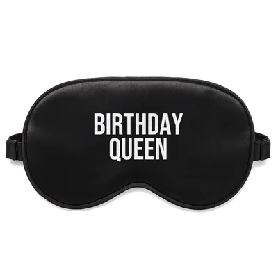 Birthday Queen Gift Sleep Mask Bold White Lettering Design