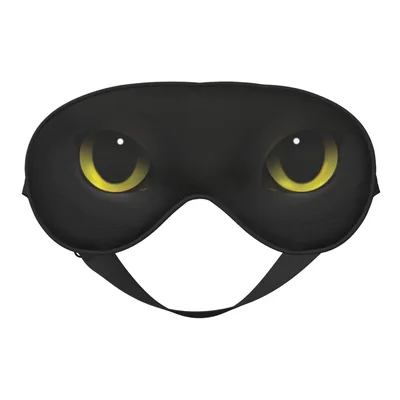 Black Cat Eyes Sleep Mask for Cat Lovers and Night Owls