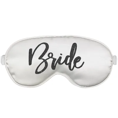 Bridal Shower Bride Sleep Mask in Black Sparkle Script