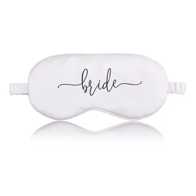 White Bride To Be Sleep Mask with Elegant Script Design