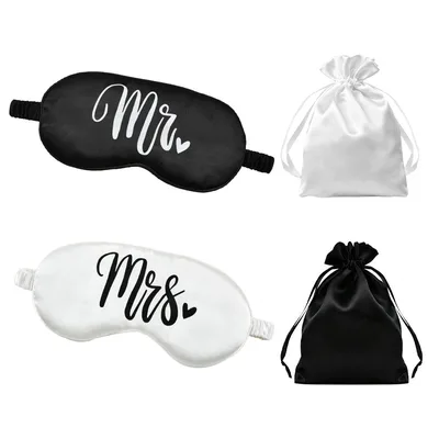 Honeymoon Mr and Mrs Sleep Mask Set of 2 for Newlyweds