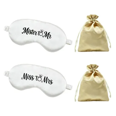 Wedding Gift Couple Sleep Mask Set of 2 for Mr and Mrs