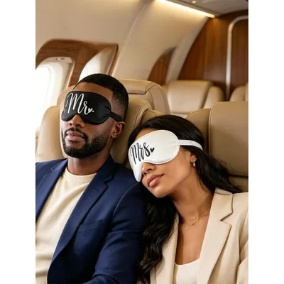 Wedding Gift Sleep Mask Set of 2 for the Newlywed Couple
