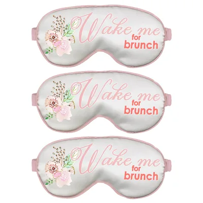 Bridal Brunch Bachelorette Sleep Mask Set of 3 with Floral Print