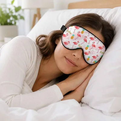 Flamingo Pineapple Tropical Pattern Sleep Mask for Relaxation