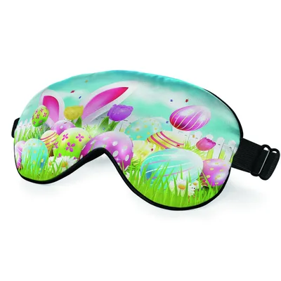 Easter Bunny Eggs Sleep Mask: Pastel Egg Hunt Design