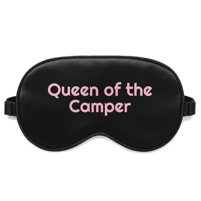 Camping Queen Sleep Mask: Pink 'Queen of the Camper' Design