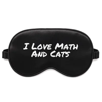 Math Lover Cat Sleep Mask: I Love Math and Cats Design