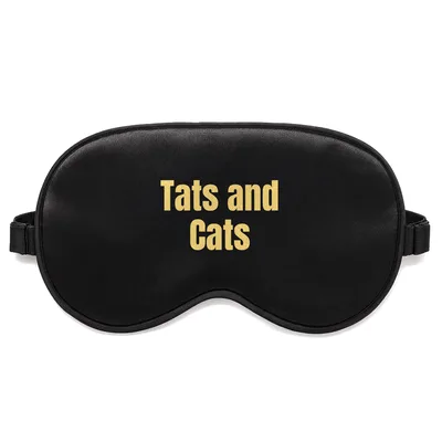 Tattoo Cat Lover Sleep Mask: Bold Text Design for Ink Fans