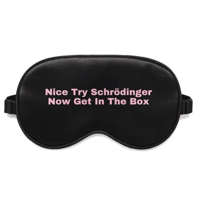 Cat Physics Lover Sleep Mask: Schrödinger Joke Design