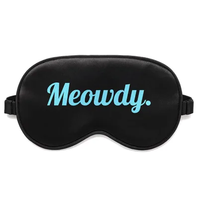 Texas Cat Sleep Mask: Meowdy. Text Design