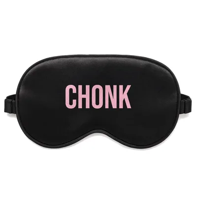 Chonky Cat Lover Sleep Mask: Bold Pink CHONK Text Design