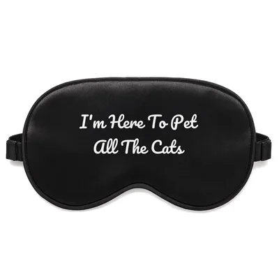 Here to Pet Cats Sleep Mask for Feline Enthusiasts