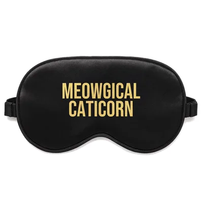 Cat Unicorn Sleep Mask: Meowgical Caticorn Text Design