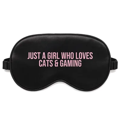 Cat Loving Gamer Sleep Mask: Just a Girl Who Loves Cats and Gaming