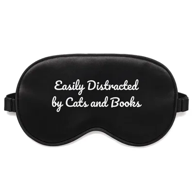 Cat and Book Lover Sleep Mask for the Read-and-Purr Enthusiast