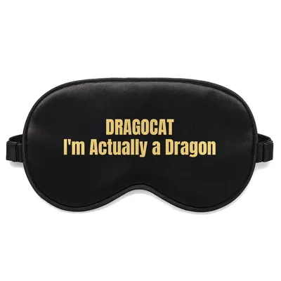 Dragon Cat Sleep Mask: Bold Text for Fantasy Fans