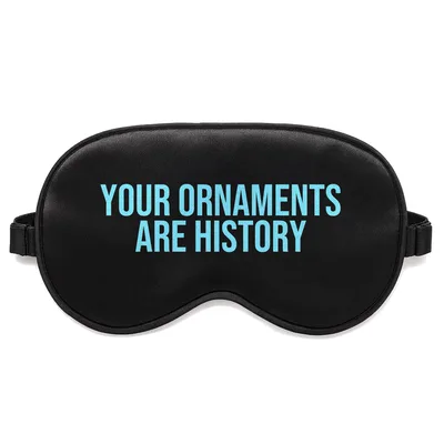 Cat Knocking Ornaments Sleep Mask - Holiday Humor for Feline Fans