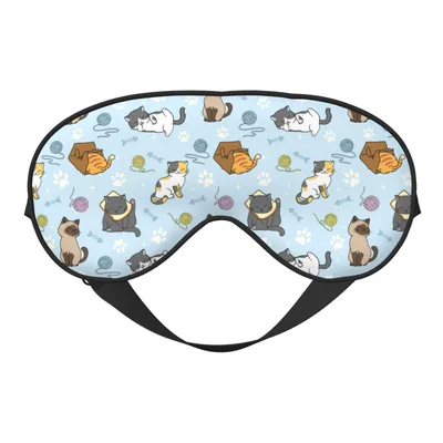 Cute Cat Pattern Sleep Mask for Cat Lovers