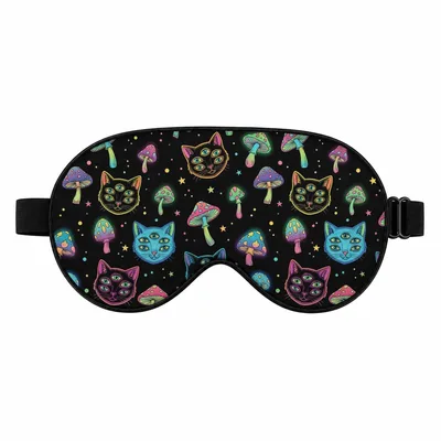 Psychedelic Cat Sleep Mask for Cat Lovers and Night Owls