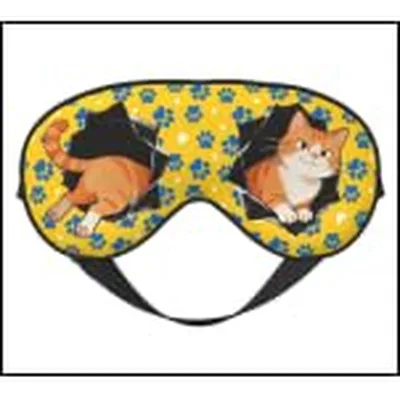 Yellow Cat Lover Sleep Mask: Feline Cave Design for Pet Fans