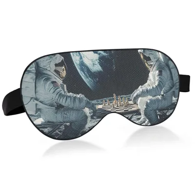Astronaut Chess Sleep Mask for Night Owls and Strategists