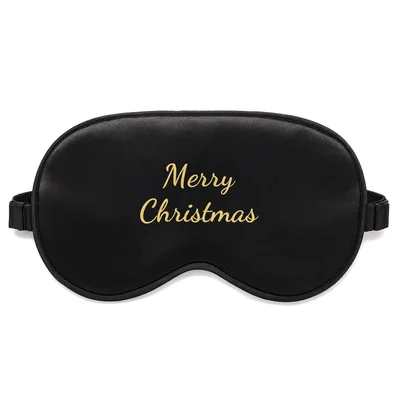Merry Christmas Sleep Mask with Golden Script Greeting