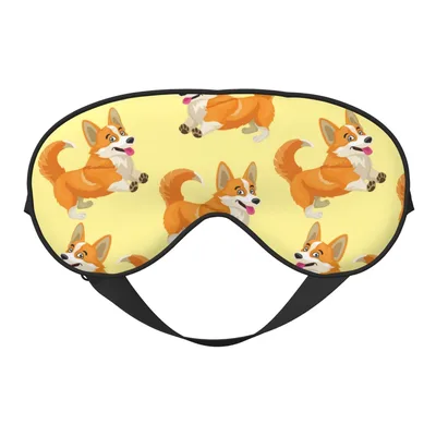 Corgi Dog Sleep Mask with a Cheerful Pattern