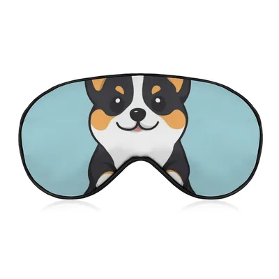 Tricolor Corgi Sleep Mask for Dog Lovers and Corgi Fans