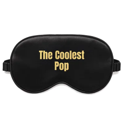 Coolest Pop Dad Sleep Mask - Retro Yellow Text Design