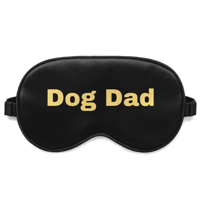 Dog Dad Sleep Mask: Bold Yellow Text for Canine Lovers